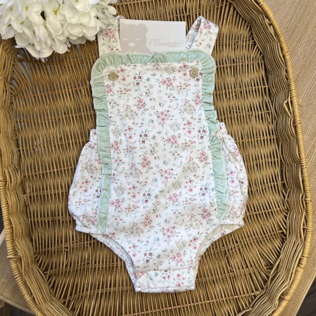 Pagliaccetto bimba verde con fiorellini | Estivo | 31224 | BBD