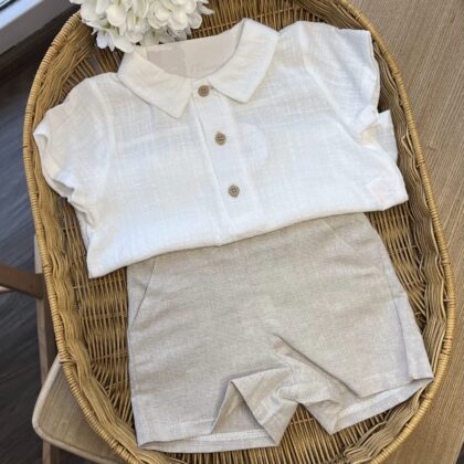 Completo bimbo con Pant.corto in lino e camicia | Estivo | 40425 | BBD