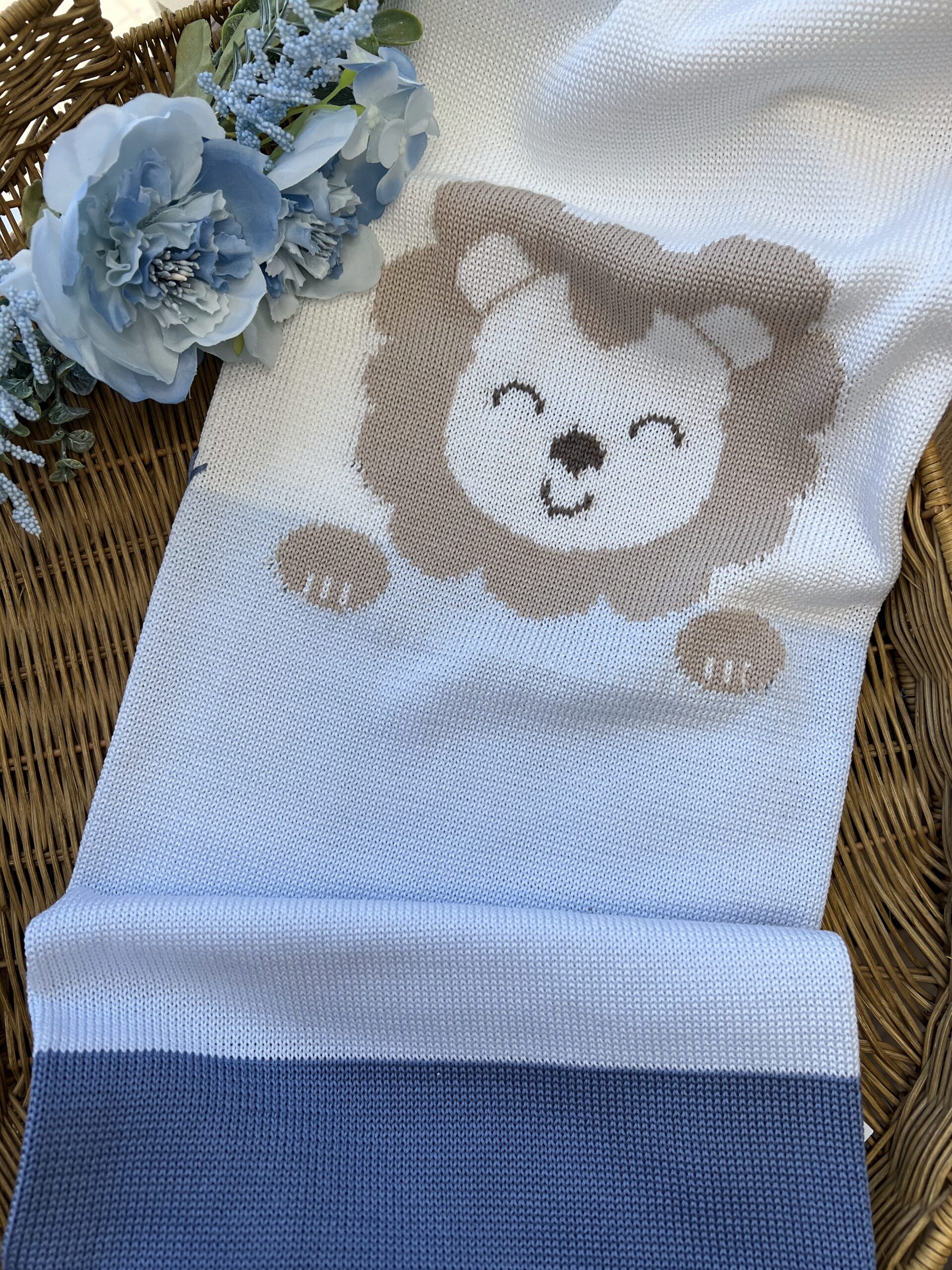 Coordinato nascita neonato celeste con leoncino, completo 2pz | 6pz | Filo di cotone | 3603.1S | PD - immagine 2