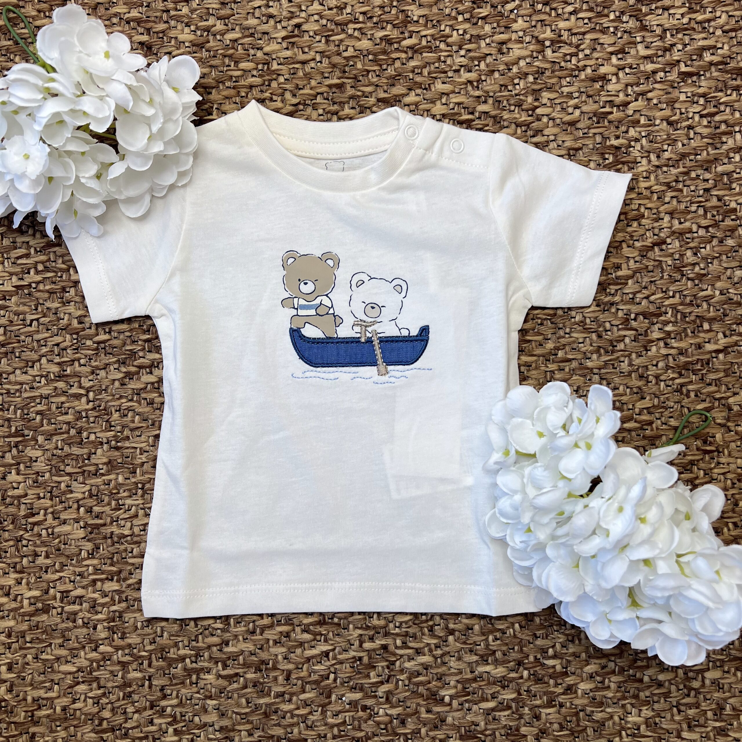 T-Shirt bimbo m/c con orsetti in barca | 3G616 | MB