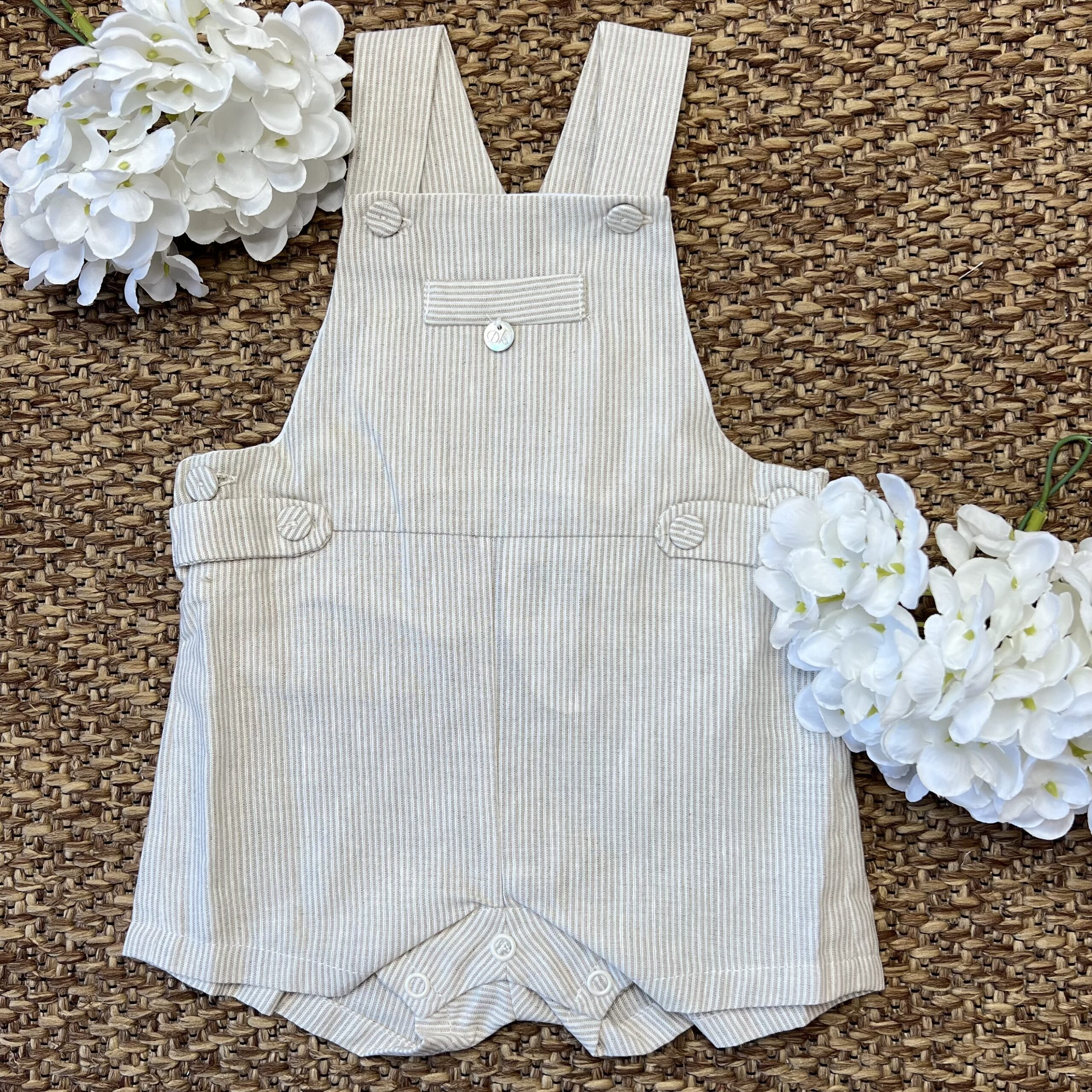 Salopette bimbo righe crema | DK153 | DK