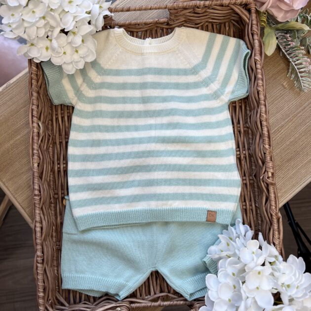 Completo verde con righe | Filo di cotone | DK213 | DK