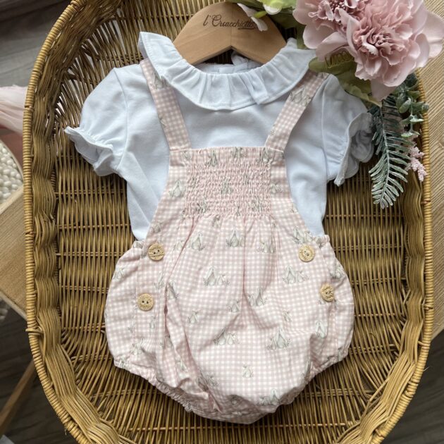 Pagliaccetto bimba rosa con coniglietti | 1801 | YD