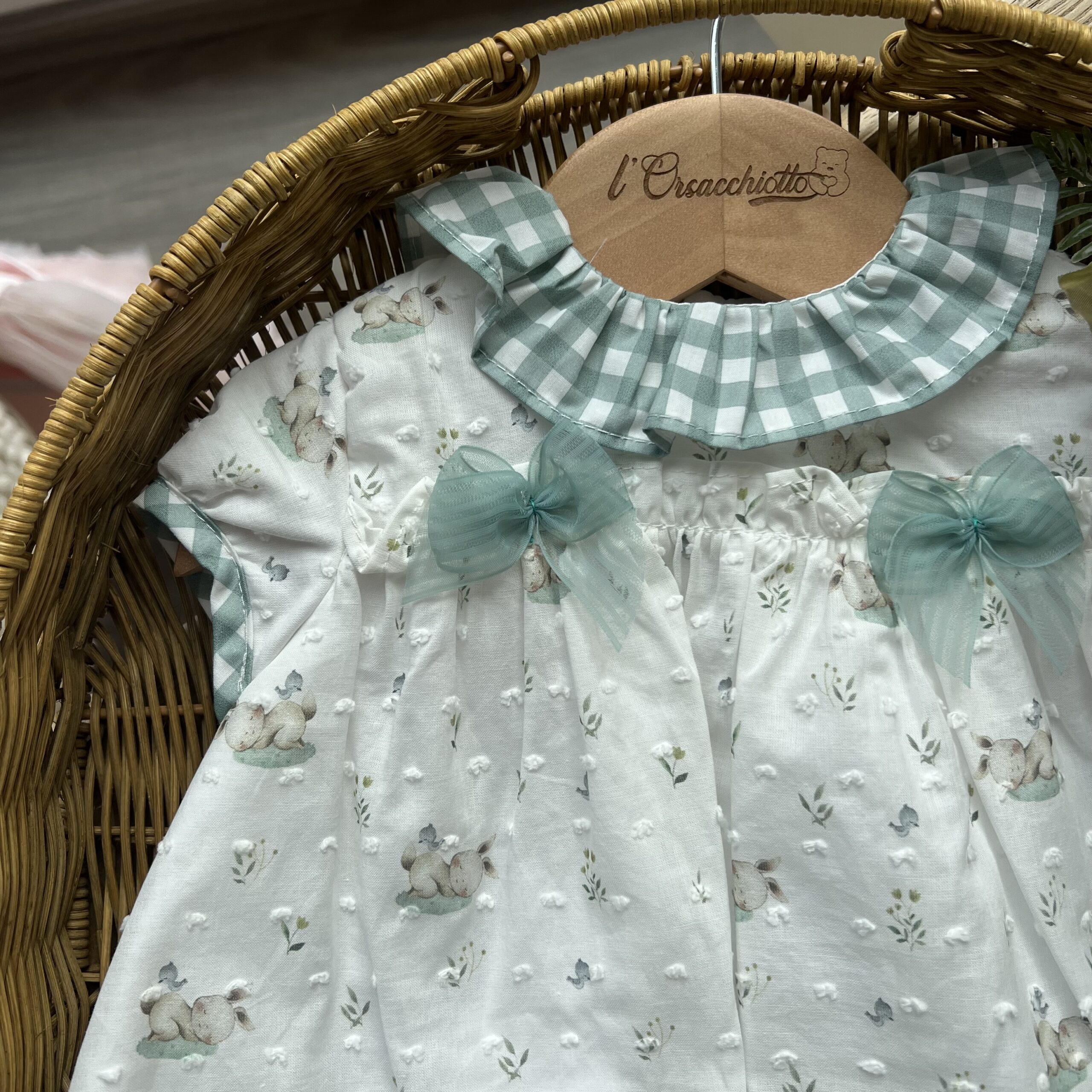 Completo bimba verde con coniglietti con coulotte | 0046 | YD - immagine 3