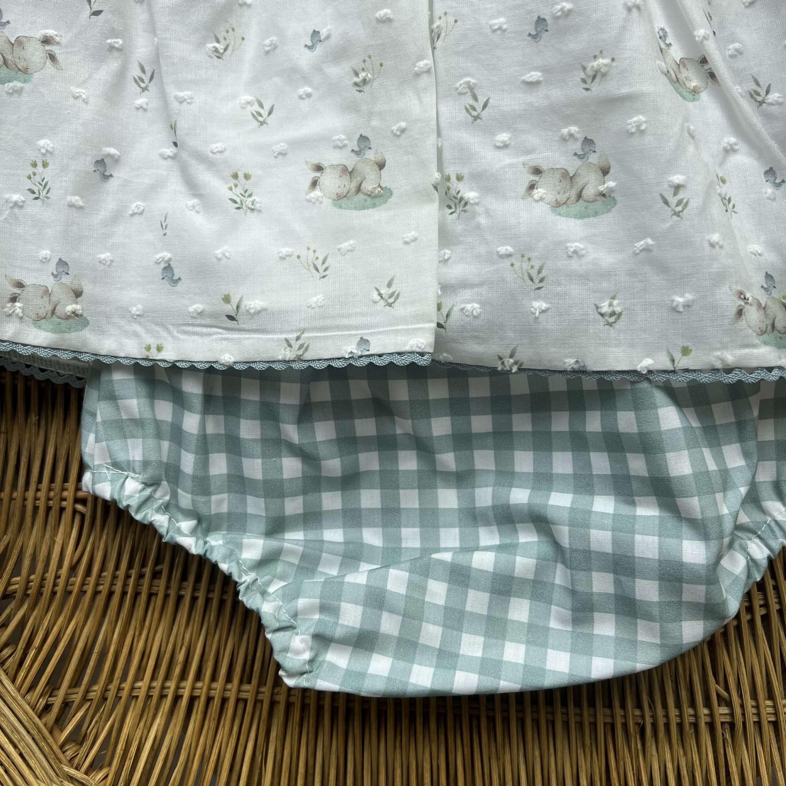 Completo bimba verde con coniglietti con coulotte | 0046 | YD - immagine 4