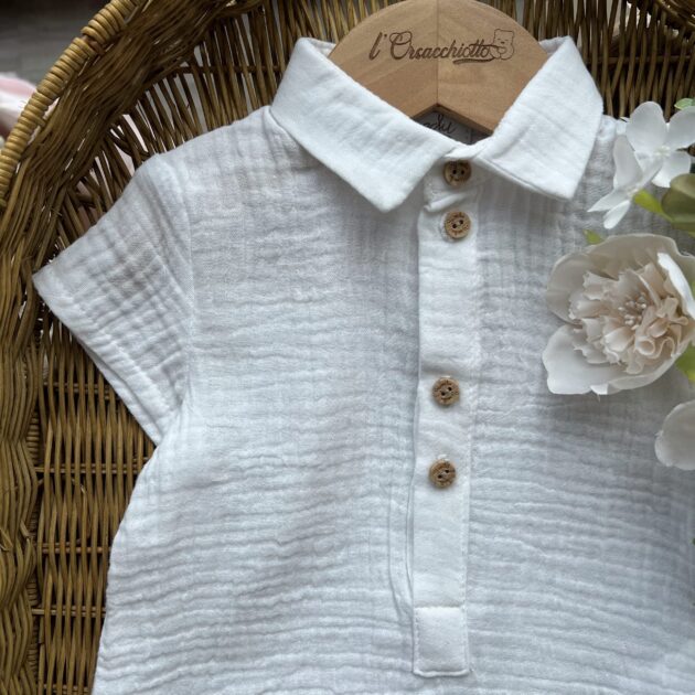 Camicia bimbo bianca in mussola | 3989 | YD