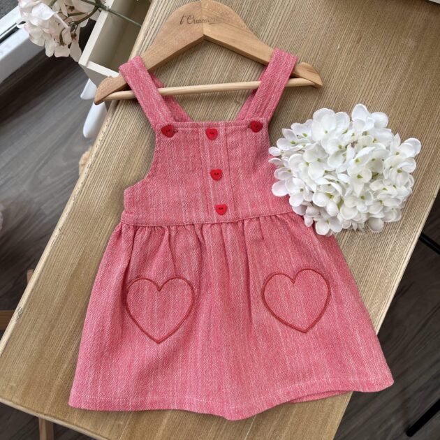 Abito bimba rosso con cuori | DK324 | DK
