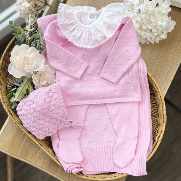 Coordinato nascita bimba rosa Bubble 4Pz | Filo di cotone | DK288 | DK