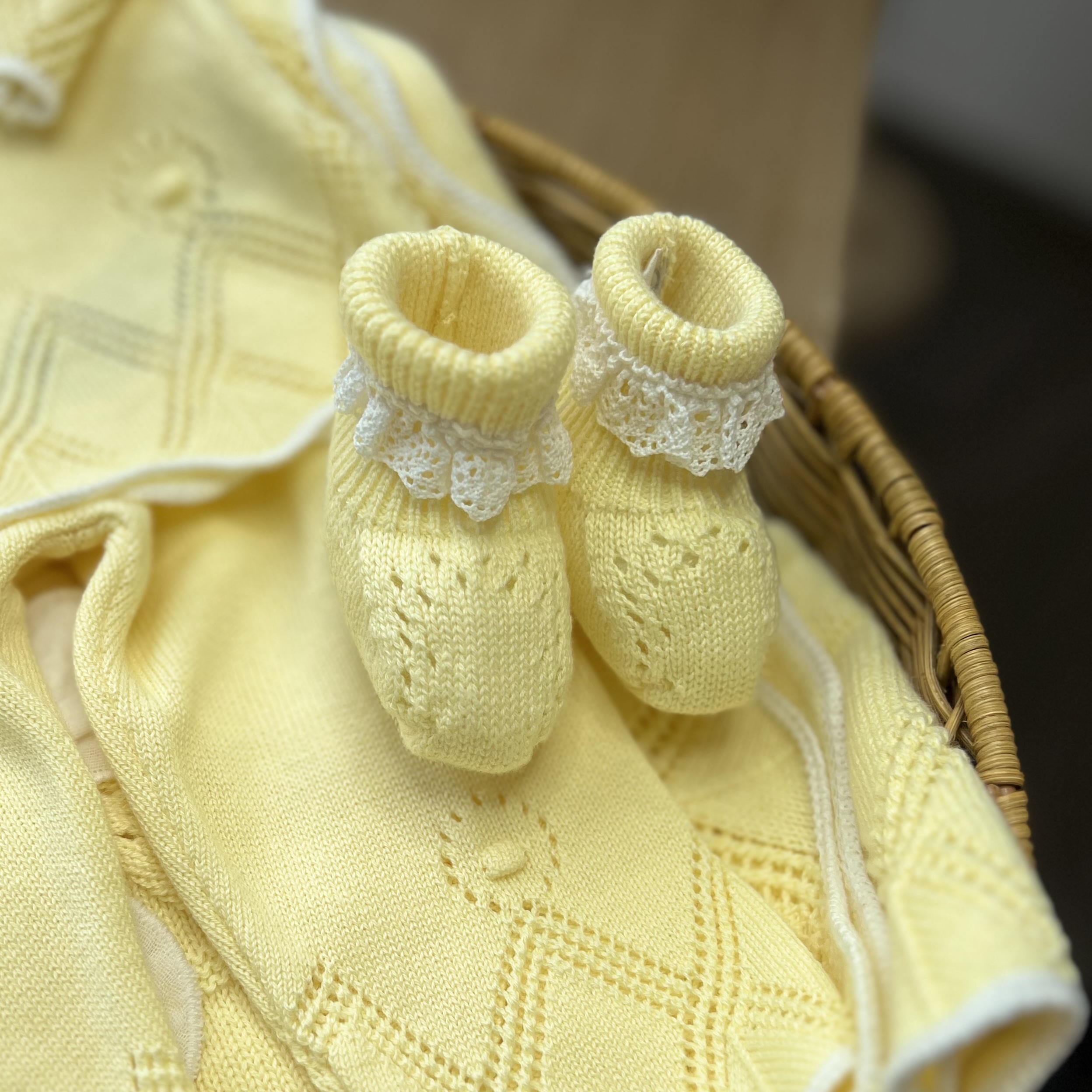 Coordinato nascita neonata 4Pz giallo con api | Filo fi cotone | Dk229 | DK - immagine 3