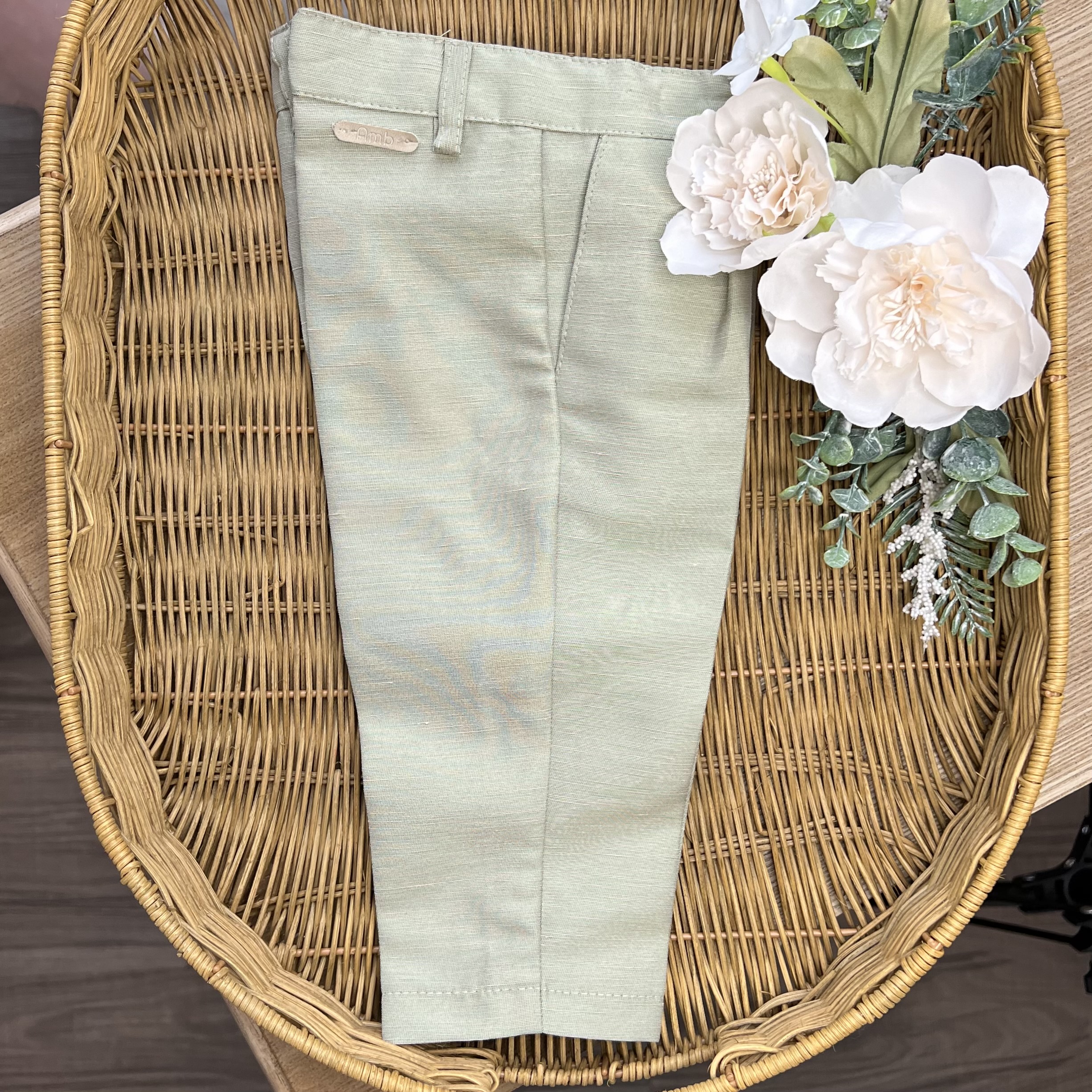 Completo elegante bimbo 4 Pz in verde con gilet e papillon | 41053 | AMB - immagine 3