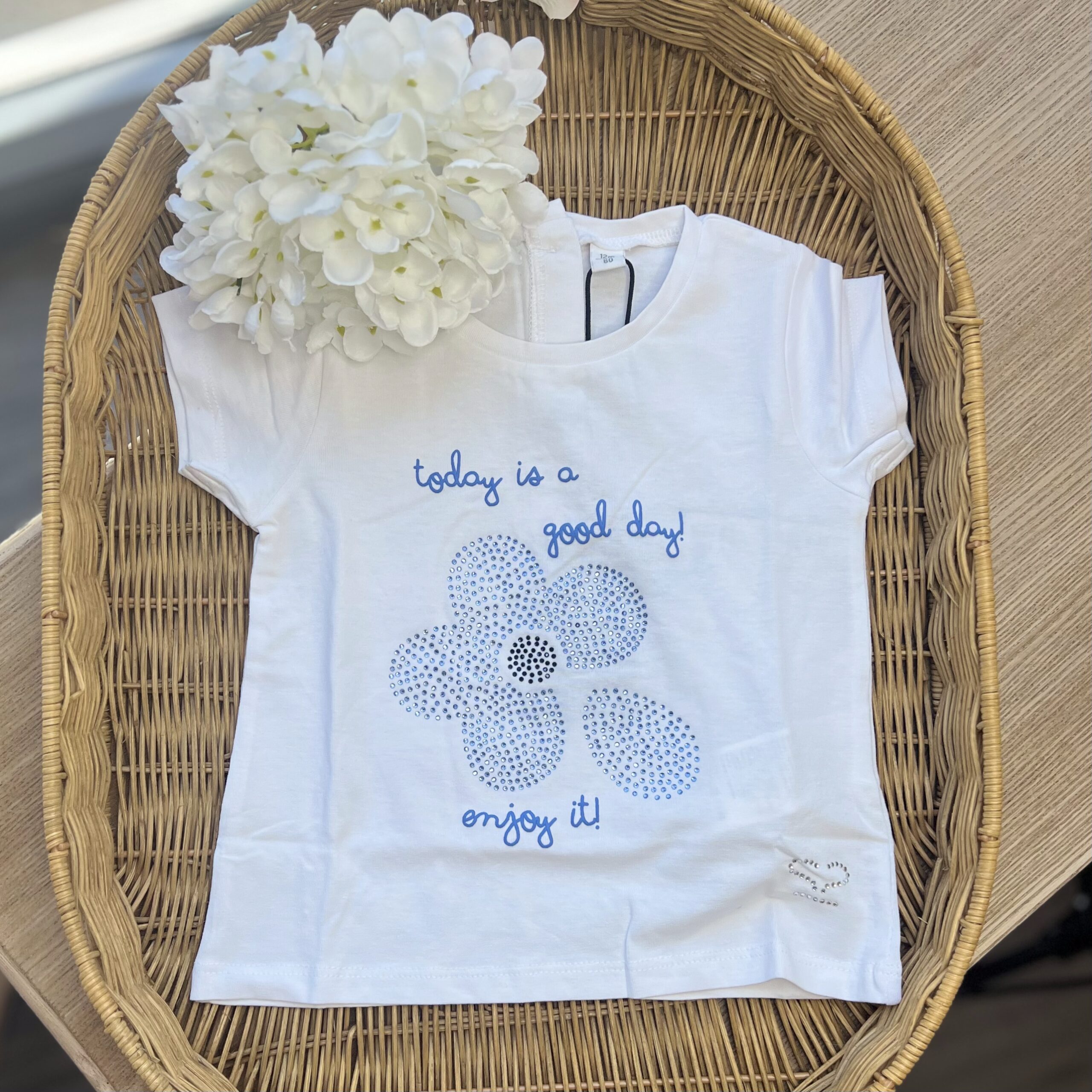 T-shirt fiori strass | 0G320 | SB