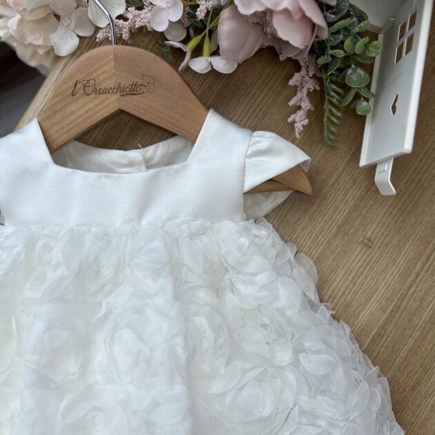 Abito Battesimo bimba con roselline | 05213 | PR