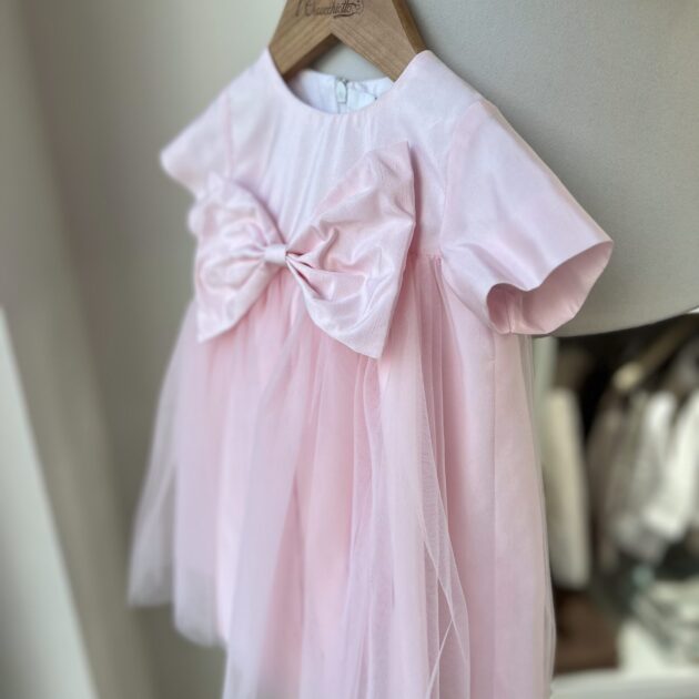 Abito bimba rosa con tulle e fiocco | 2890 | LCN