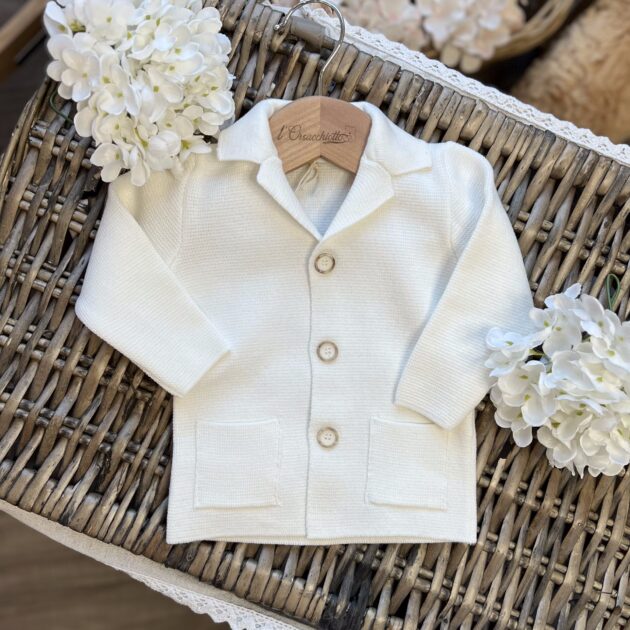 Cardigan panna bimbo | Filo di cotone | 05619 | PR
