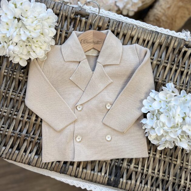 Cardigan doppio petto crema | 05620 | PR
