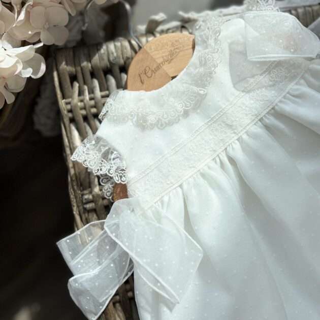 Abito Battesimo bimba  in organza con ricamo | 5707 | NS