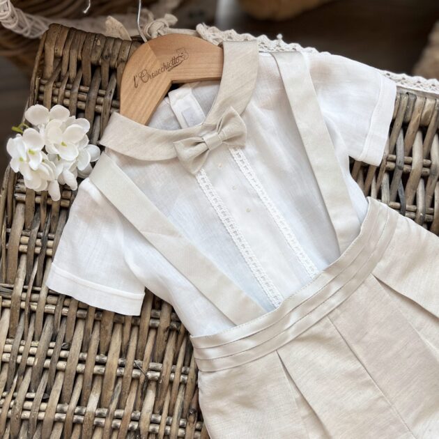 Completo Battesimo bimbo Beige 3Pz | A3403 |