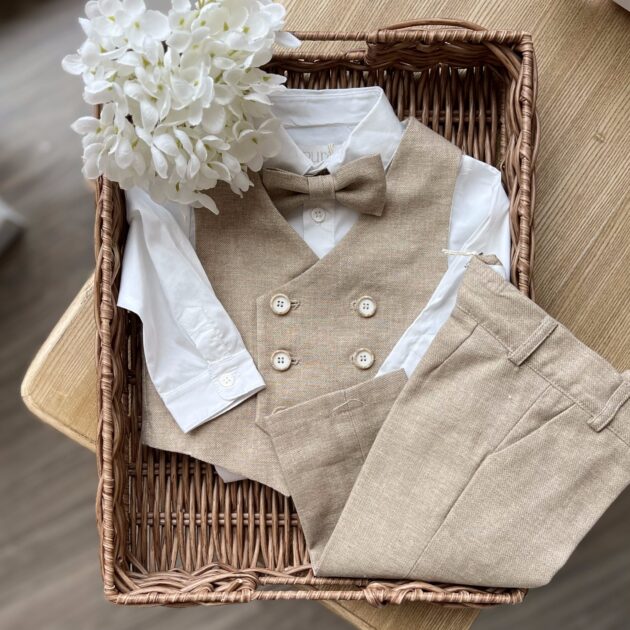 Completo Battesimo bimbo Beige | 05402 | PR