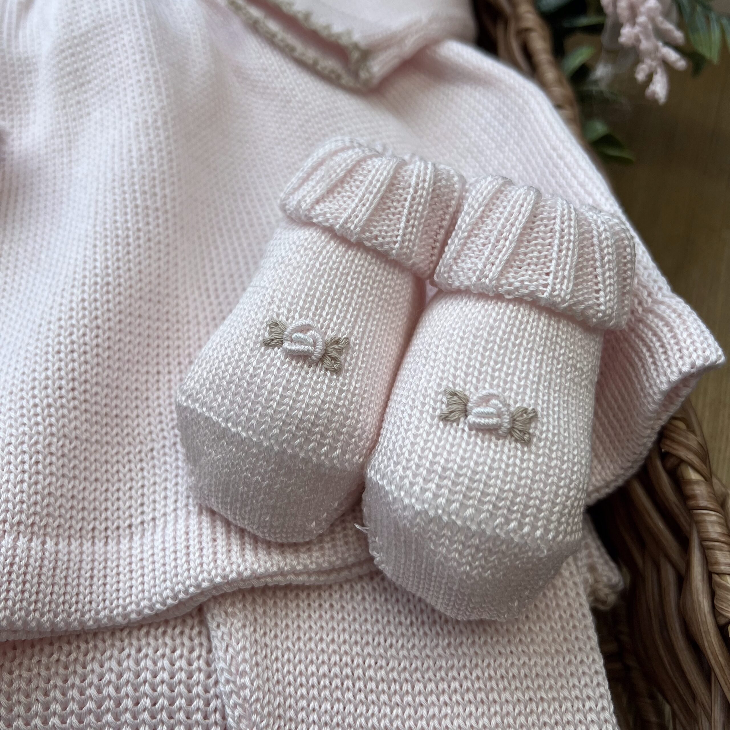Coordinato nascita con cuore roselline 6 Pz con coprifasce | Filo di cotone | 3612.1 | PD - immagine 4