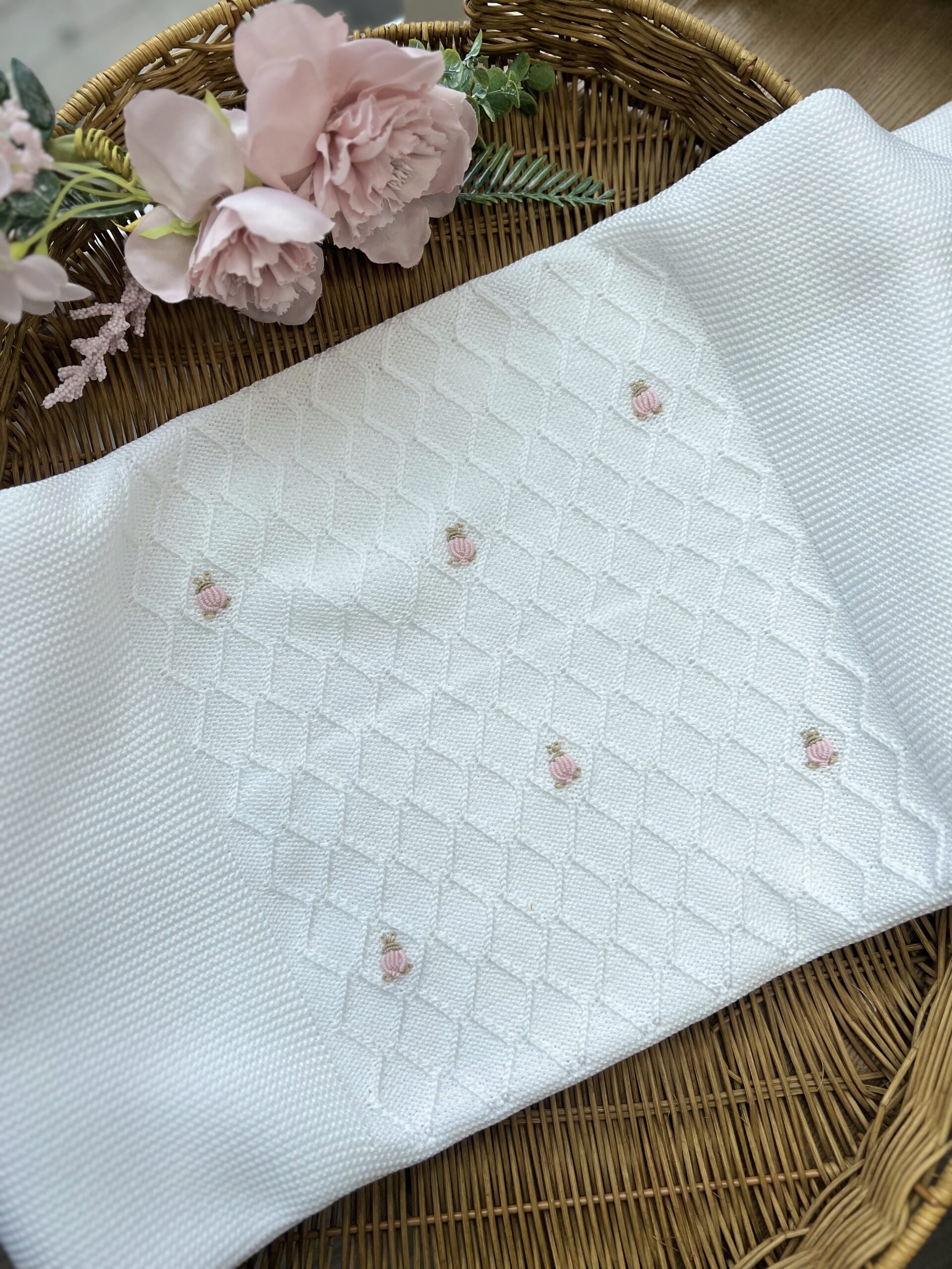 Coordinato nascita bimba bianco con coniglietti 4Pz | Filo di cotone | 245082R3G | PPC - immagine 2