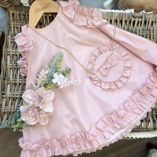 Abito bimba in taffettà rosa | 1238 | LS