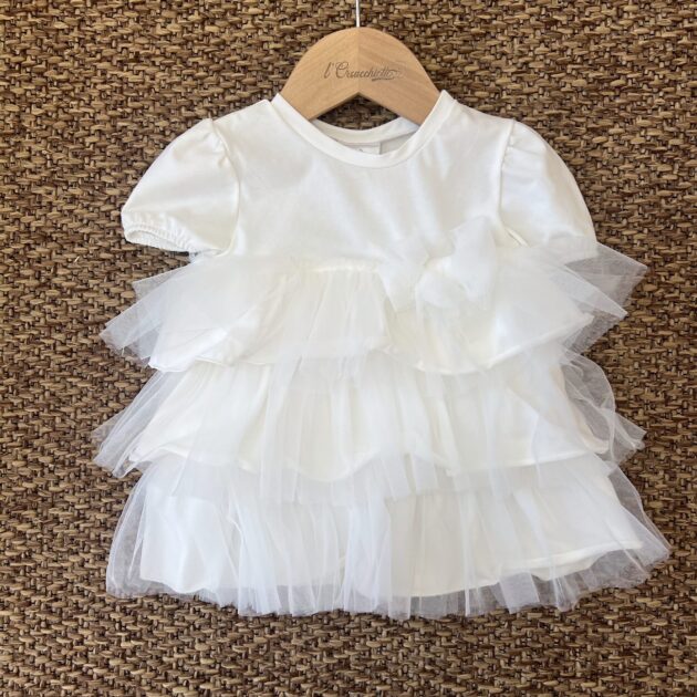 Abito bimba bianco con fiocco 145 JMKS