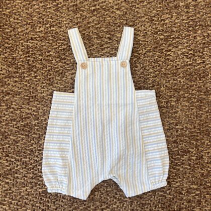 Salopette bimbo righe crema verde celeste 030 | JMKS