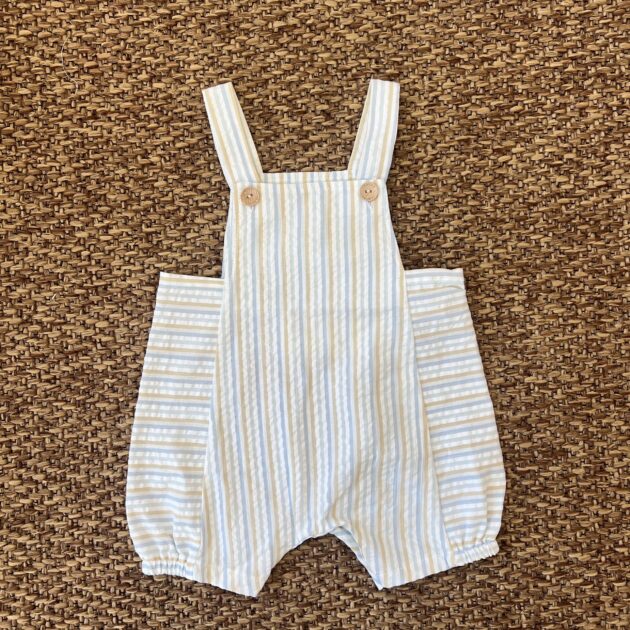 Salopette bimbo righe crema verde celeste 030 | JMKS