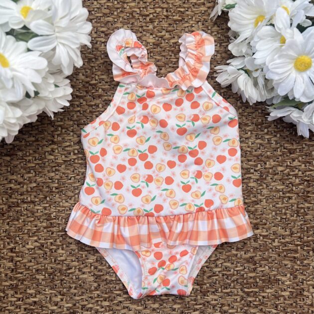Costume intero bimba con pesche | 23819 | CL