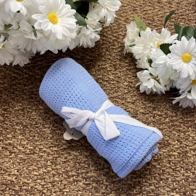 Coperta Puro Cotone Celeste | PL