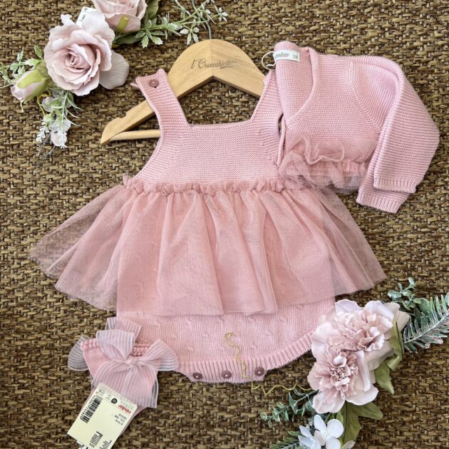 Pagliaccetto bimba con cardigan cipolla e tulle | 55.307.010 | CN