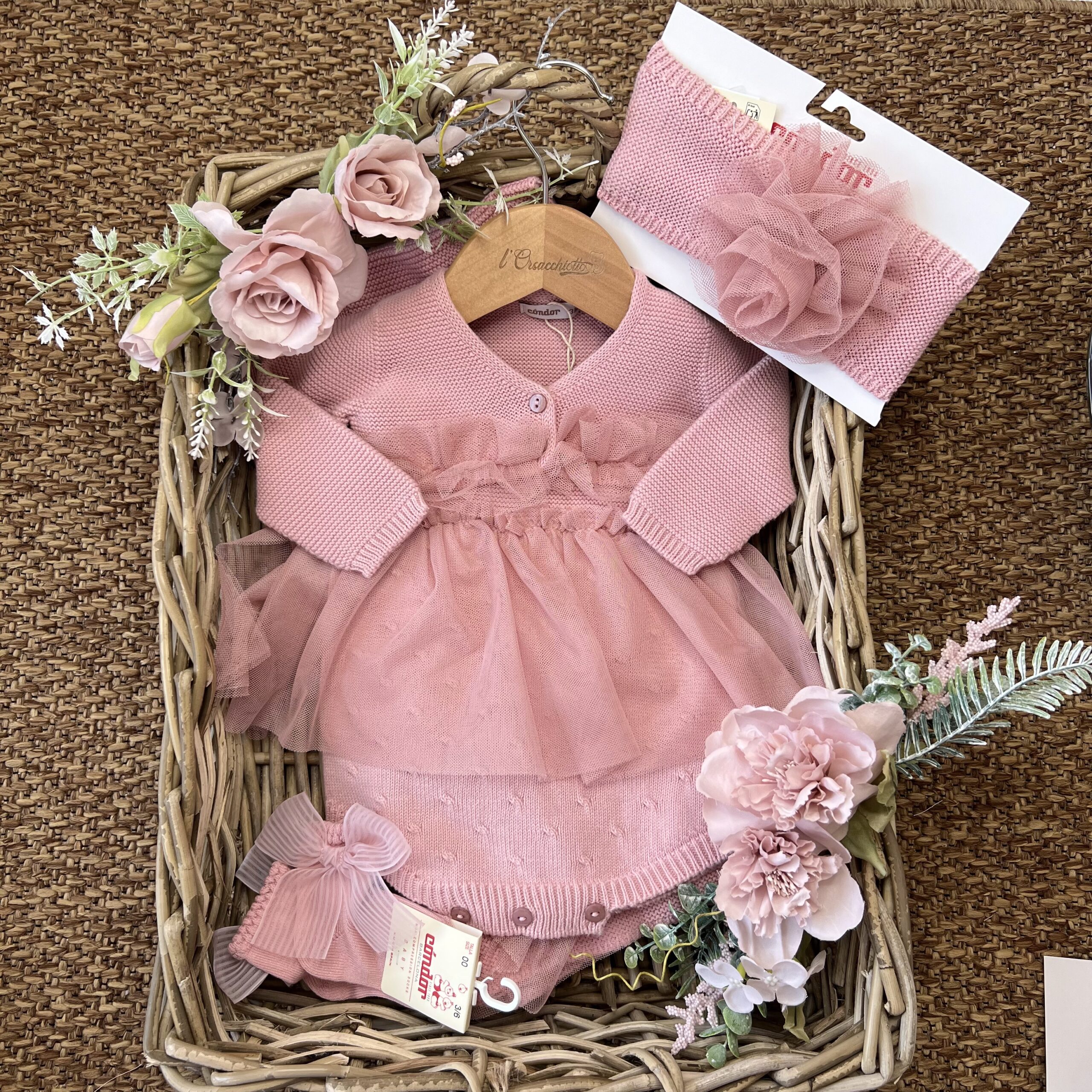 Pagliaccetto bimba con cardigan cipolla e tulle | 55.307.010 | CN - immagine 2