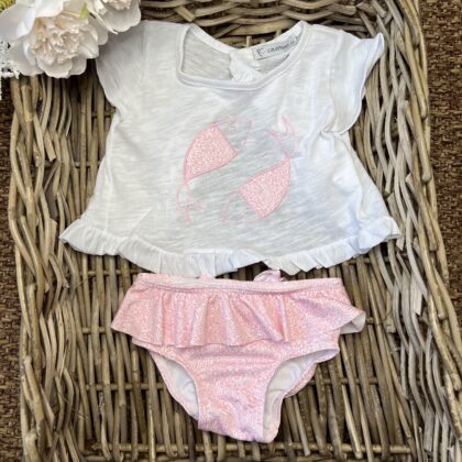 Completo mare bimba costume + t-shirt pesci | 23067 | CL