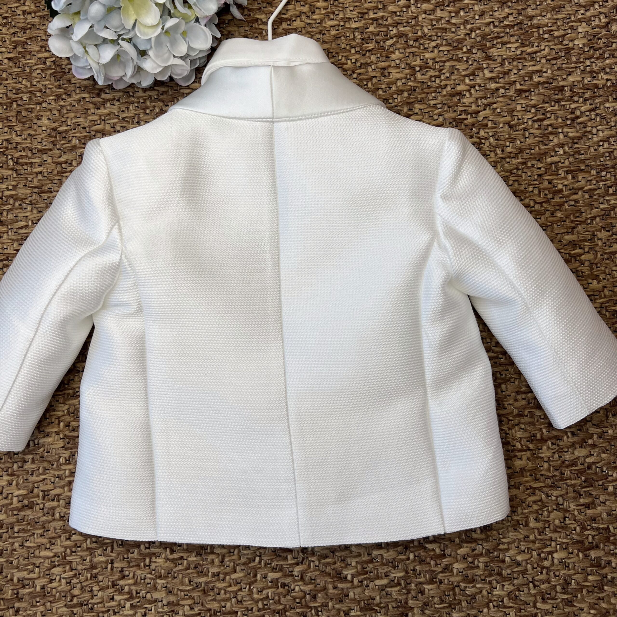 Completo Battesimo bimbo bianco con giacca 5 Pz | 26B72 IM - immagine 5