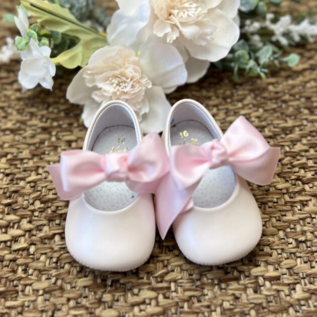 Scarpa bimba rosa perlata con Fiocco | A3601 | PNN