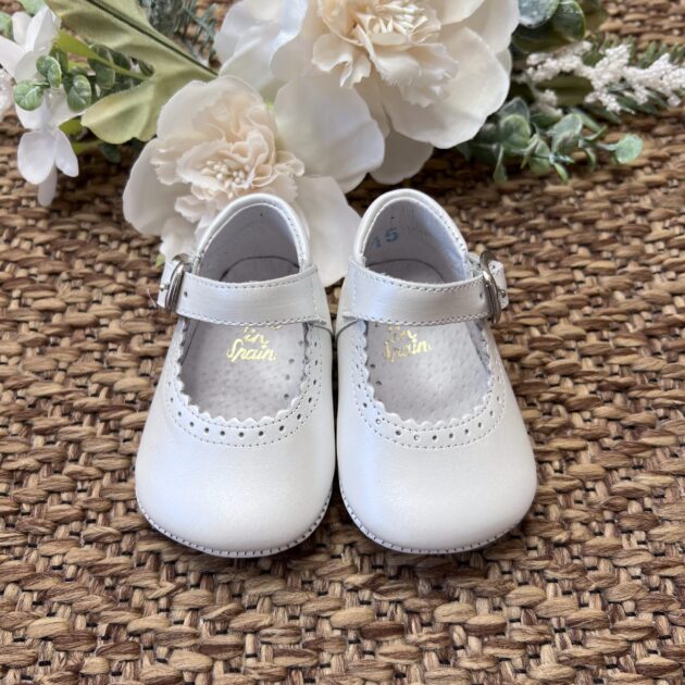 Scarpa bianco perla con smerlo | A2208 | PNN