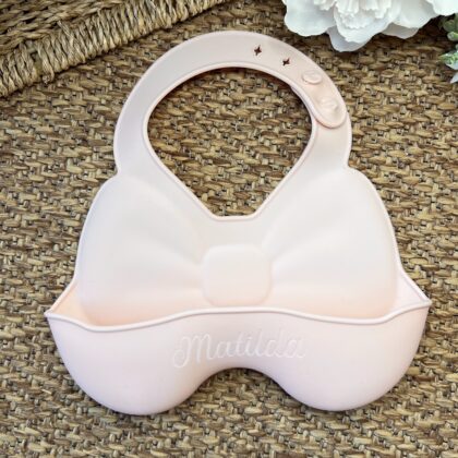 Bavetta Silicone Fiocco personalizzata con nome
