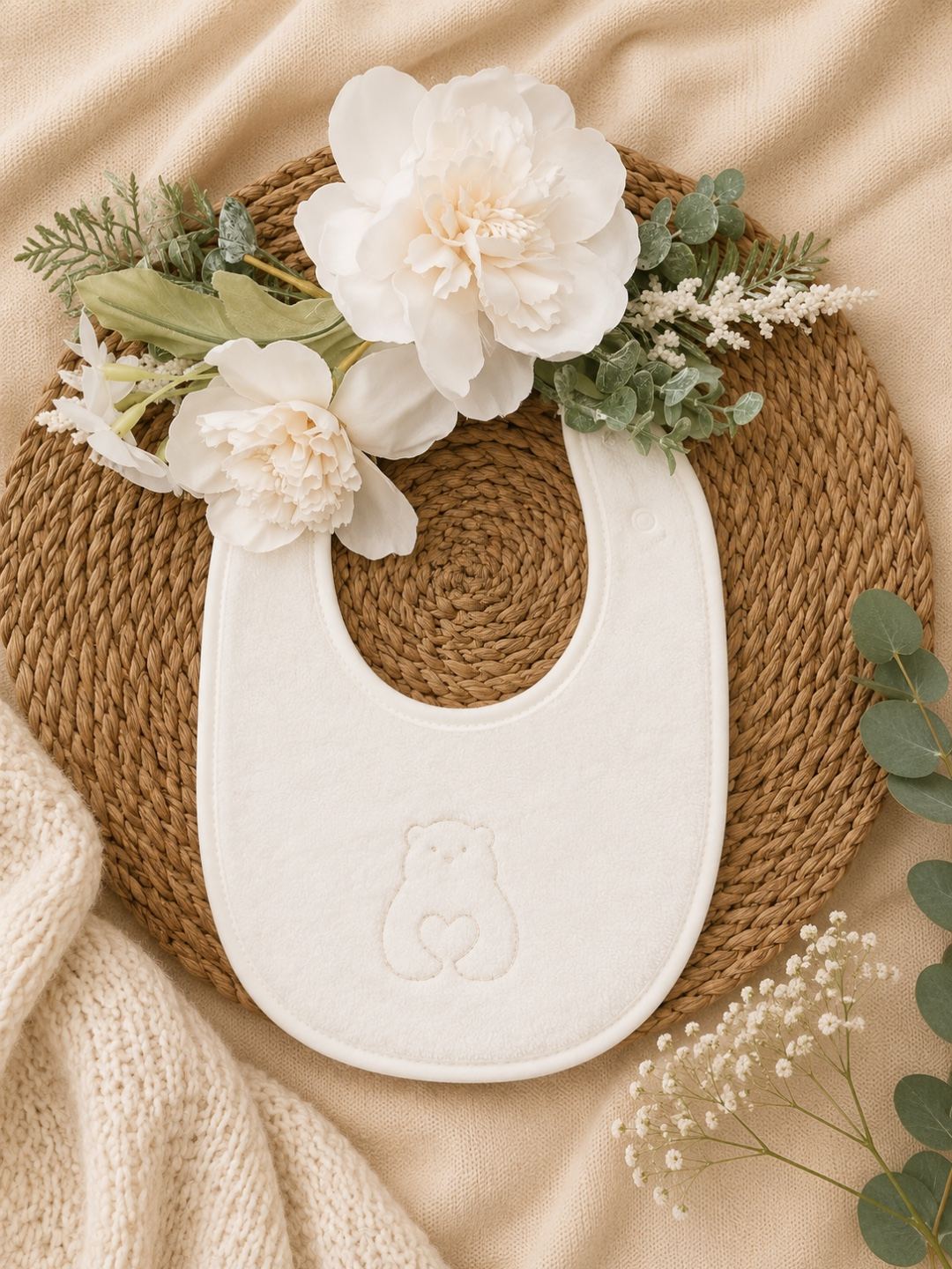 Bavetta panna con orsetto beige | C64602 | CCD