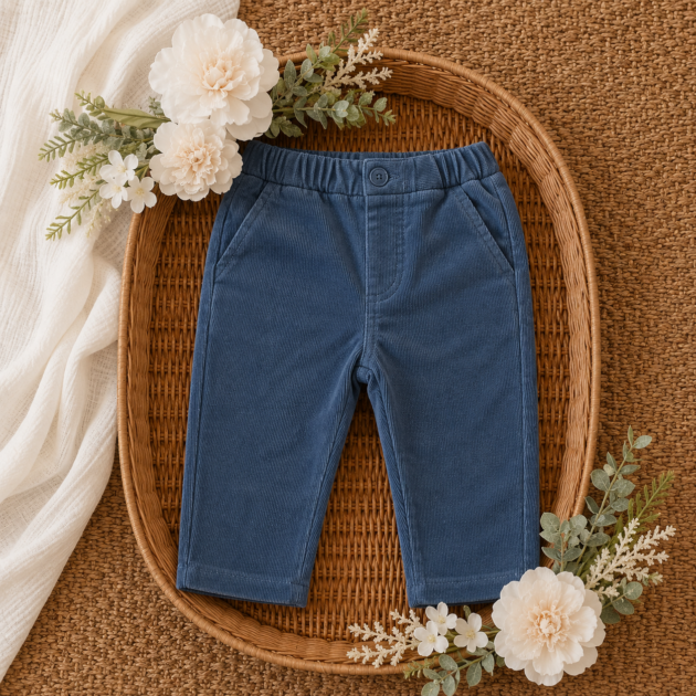 Pantalone velluto a costine blu | AI | 3H624 | MB