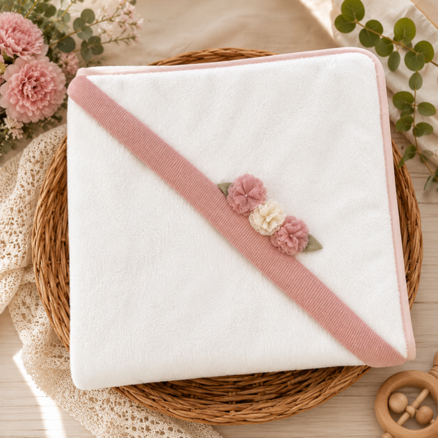 Triangolo spugna neonata con fiori | 9320 | TT