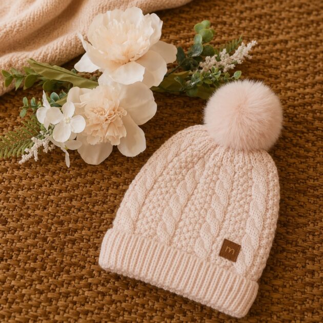 Cappellino rosa trecce pom pon | AI | 3H315 | MB