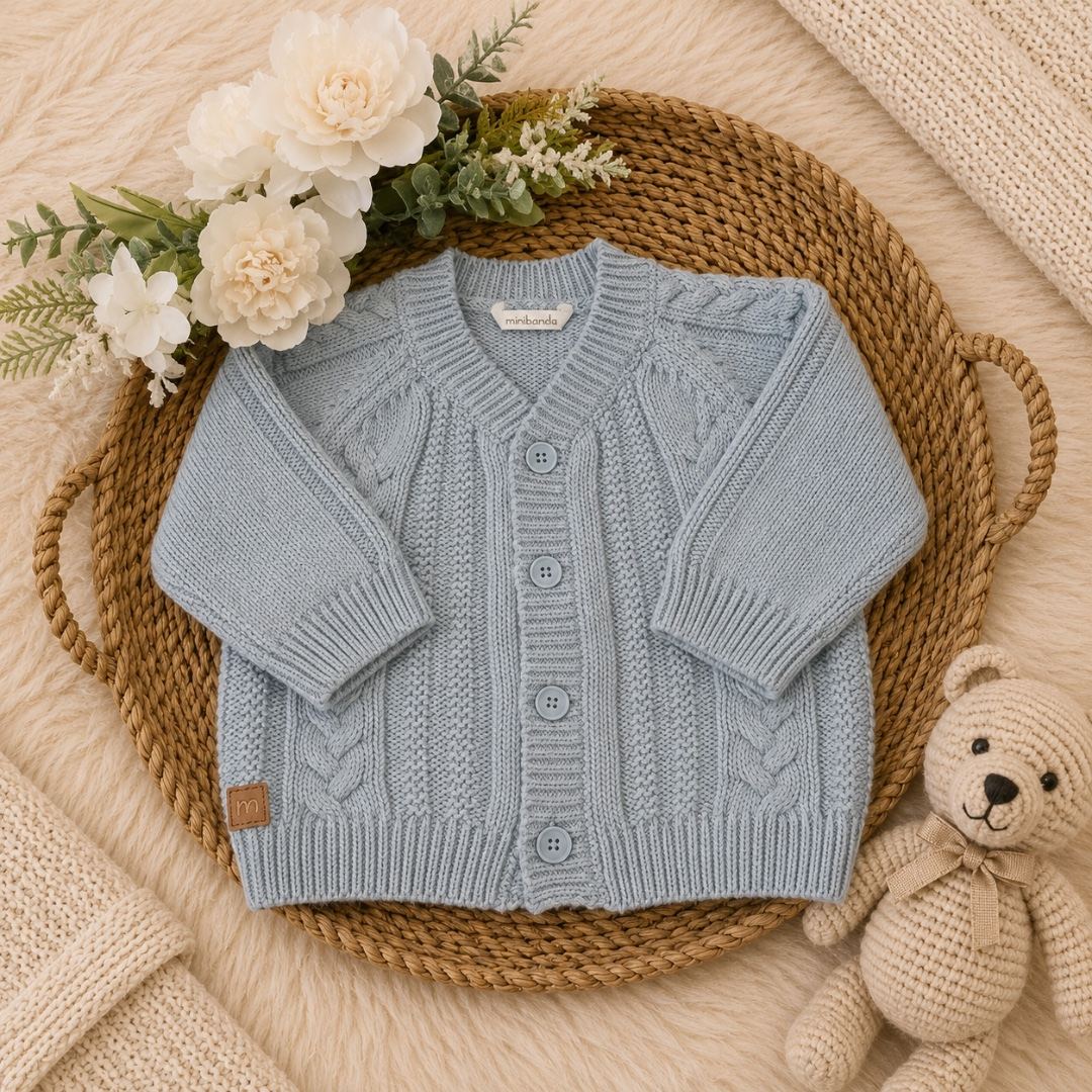 Cardigan trecce celeste | AI | 3H641 | MB