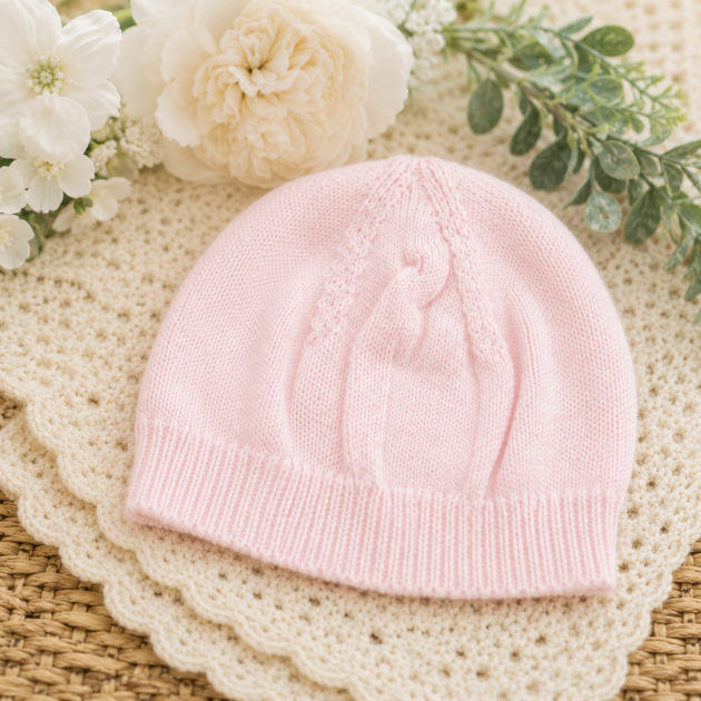Cappello rosa in maglia neonata | AI | AS07 | PL