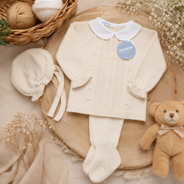 Completo nascita neonato beige 2PZ | AI | 26555 | JL