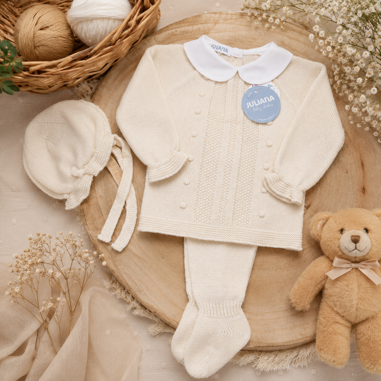 Completo nascita neonato beige 2PZ | AI | 26555 | JL