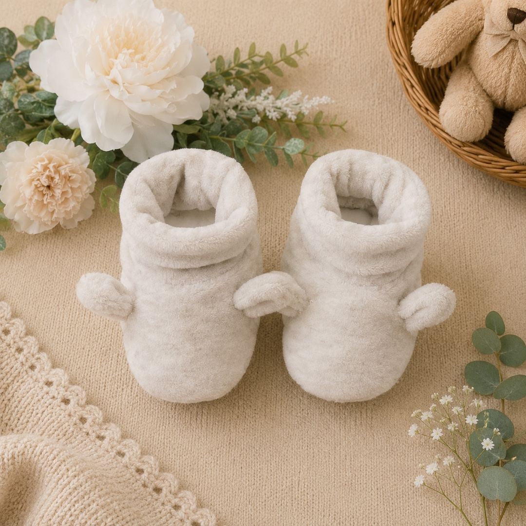 Babbucce neonato beige con orecchiette | C64880 | AI | CCD