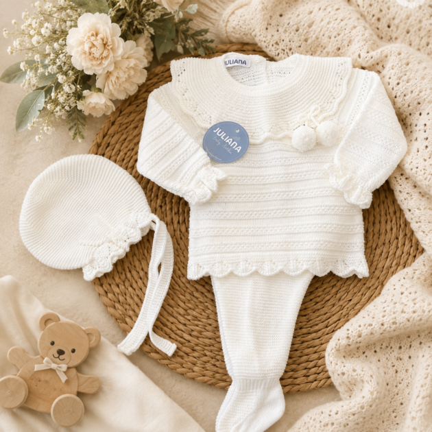 Completo nascita neonata panna 2Pz | AI | 26544 | JL