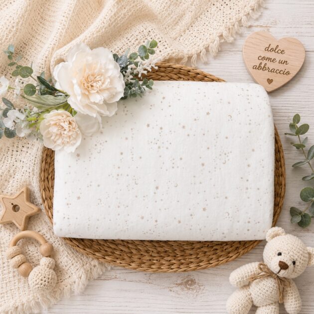 Coperta ciniglia neutra con stelline | AI | 3H317 | MB