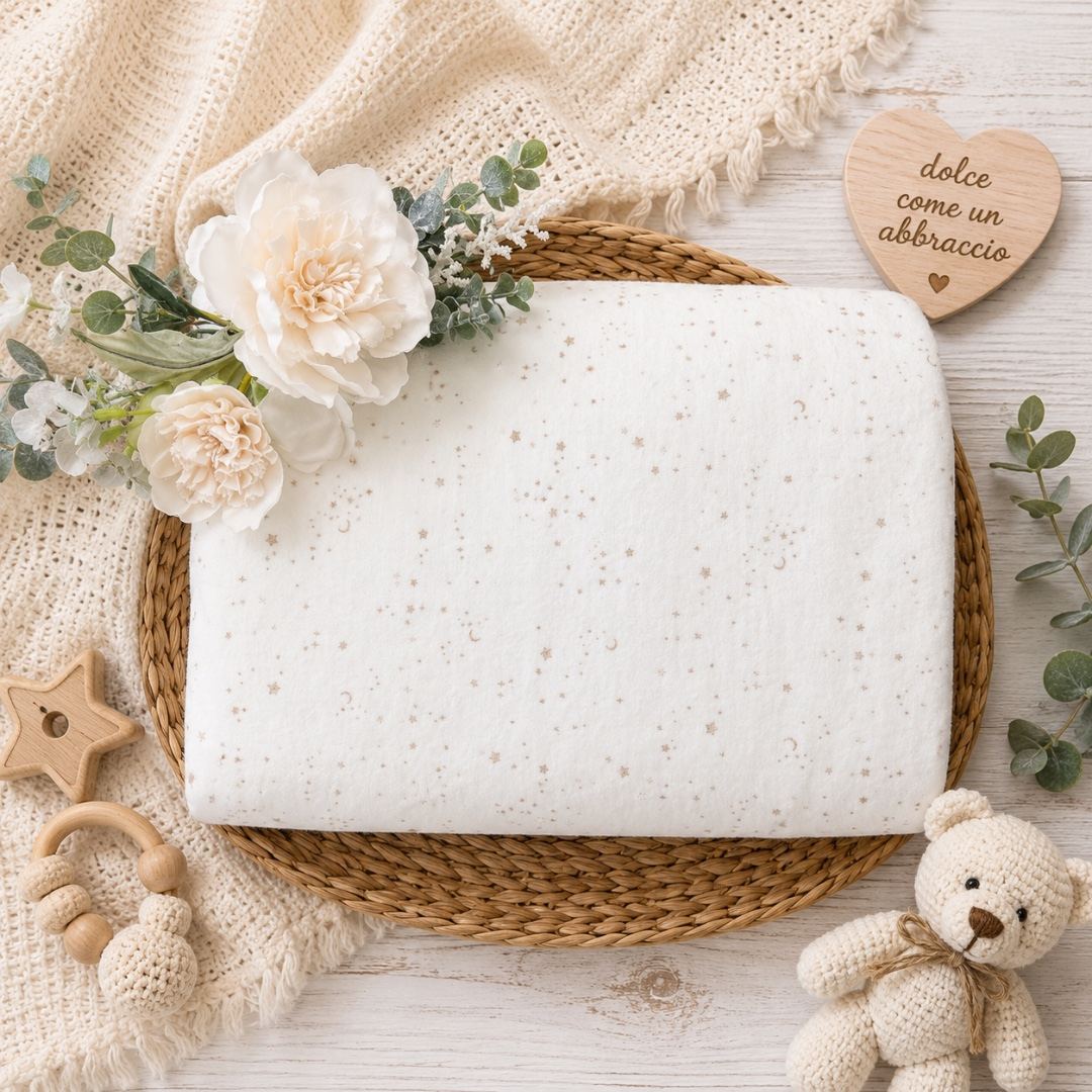 Coperta ciniglia neutra con stelline | AI | 3H317 | MB