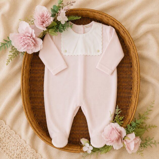 Tutina ciniglia con bavero rosa | AI | BG510G | BBG